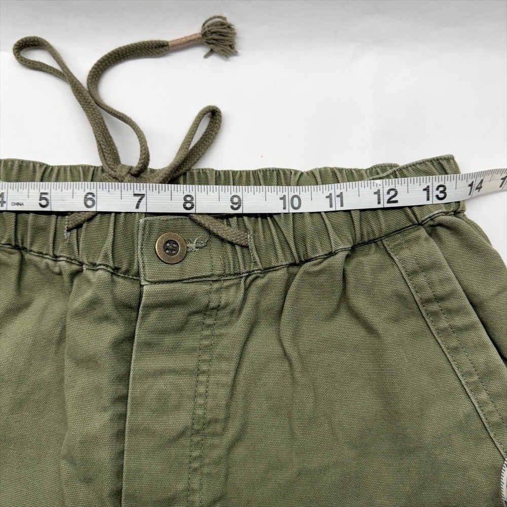 ONeill Salt Water Solid Pants Army Green XS Elastic Waist Raw Hem Straight Leg - Picture 3 of 11